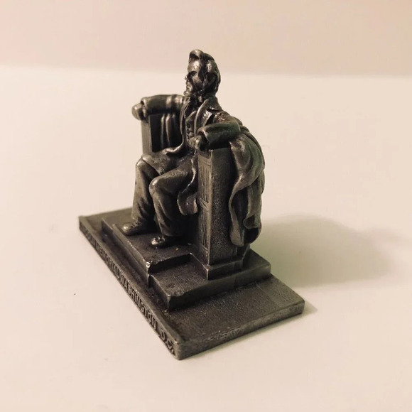 Vtg Lincoln Memorial Pewter Souvenir Figurine Paperweight Washington DC WAPW - Picture 3 of 12